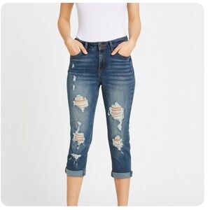 CLINGERS Distressed Cropped Rolled Skinny Jeans Jrs Size 5
